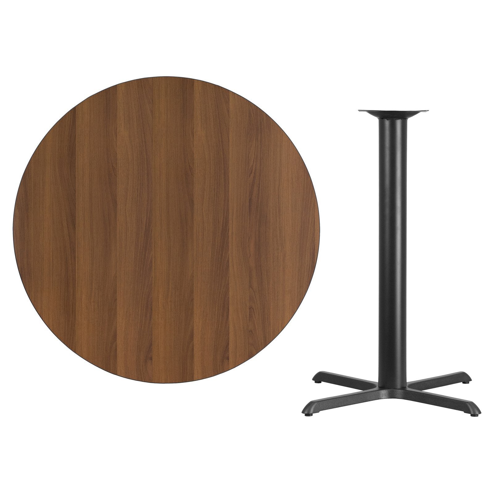 Flash Furniture Stiles 42'' Round Mahogany Laminate Table Top with 33'' x 33'' Bar Height Table Base