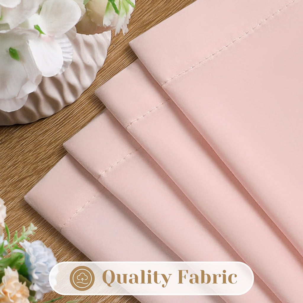 Homeideas Non-See-Through Blush Pink Privacy Sheer Curtains 52 X 63 Inches Long 2 Panels Sheer Curtains Light Filtering Window Curtains Drapes For Bedroom Living Room