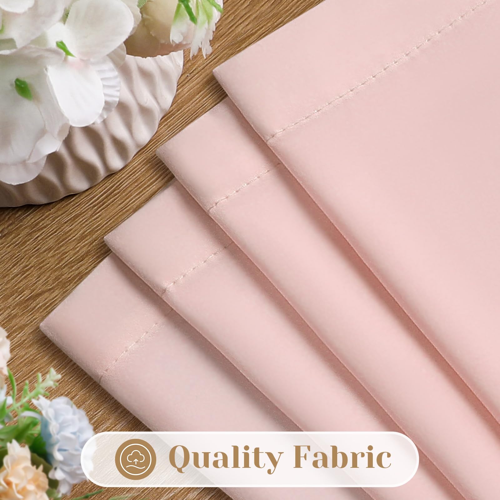 Homeideas Non-See-Through Blush Pink Privacy Sheer Curtains 52 X 63 Inches Long 2 Panels Sheer Curtains Light Filtering Window Curtains Drapes For Bedroom Living Room