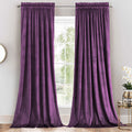 Royal Hotel Bedding Velvet Blackout Curtain Panels Top Rod Pocket Heavyeight, Solid Panels Soft Velvet Window Drapes, Set Of 2 P