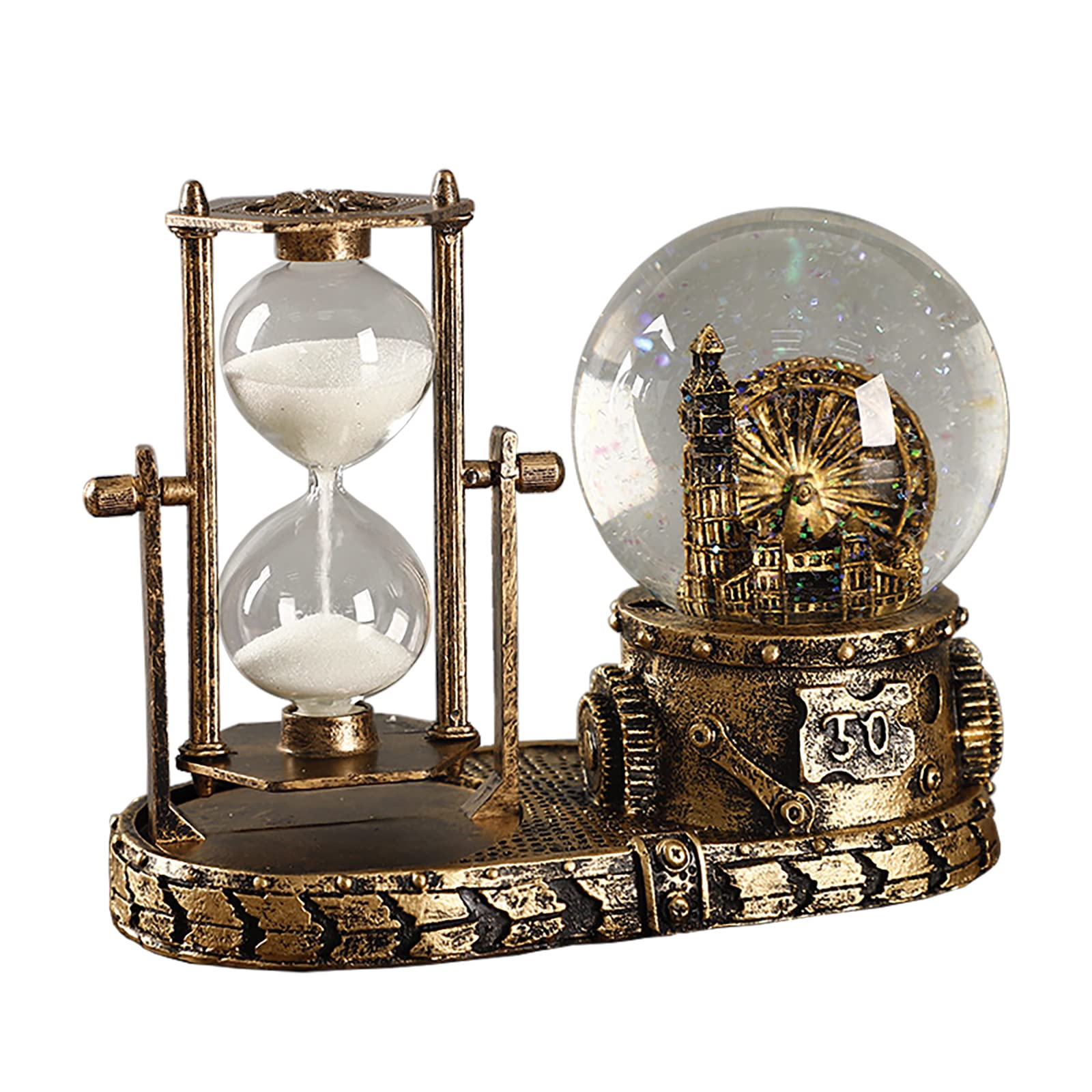 LED Music Crystal Snow Globe Home Decoration for Living Room Bedroom Book Shelf TV Cabinet Desktop Decor Statue Figurine Table C