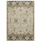 HomeRoots 508850 10 x 13 ft. Gray Brown Tan & Beige Oriental Power Loom Stain Resistant Rectangle Area Rug