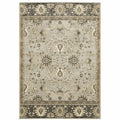 HomeRoots 508850 10 x 13 ft. Gray Brown Tan & Beige Oriental Power Loom Stain Resistant Rectangle Area Rug