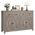 FOTOSOK Sideboard Buffet Cabinet with Storage, 55'' Large Kitchen Storage Cabinet with 2 Drawers and 4 Doors, Wood Coffee Bar Ca