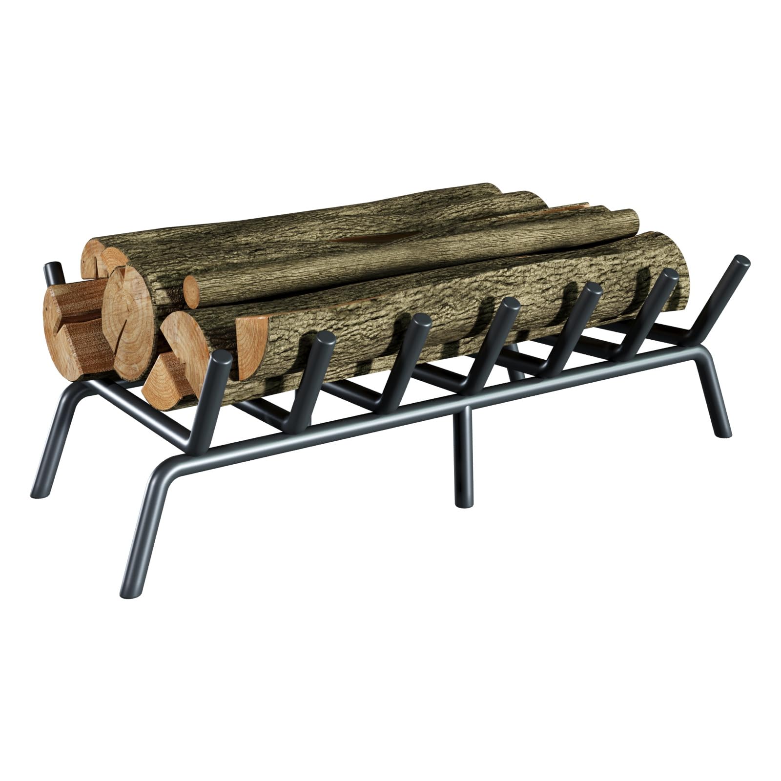 jkxoo Fireplace Log Grate, 30 inch Solid Round Steel 8 Bar Heavy Duty Firewood Stove, Firewood Log Holder Rack Grates for Outdoo
