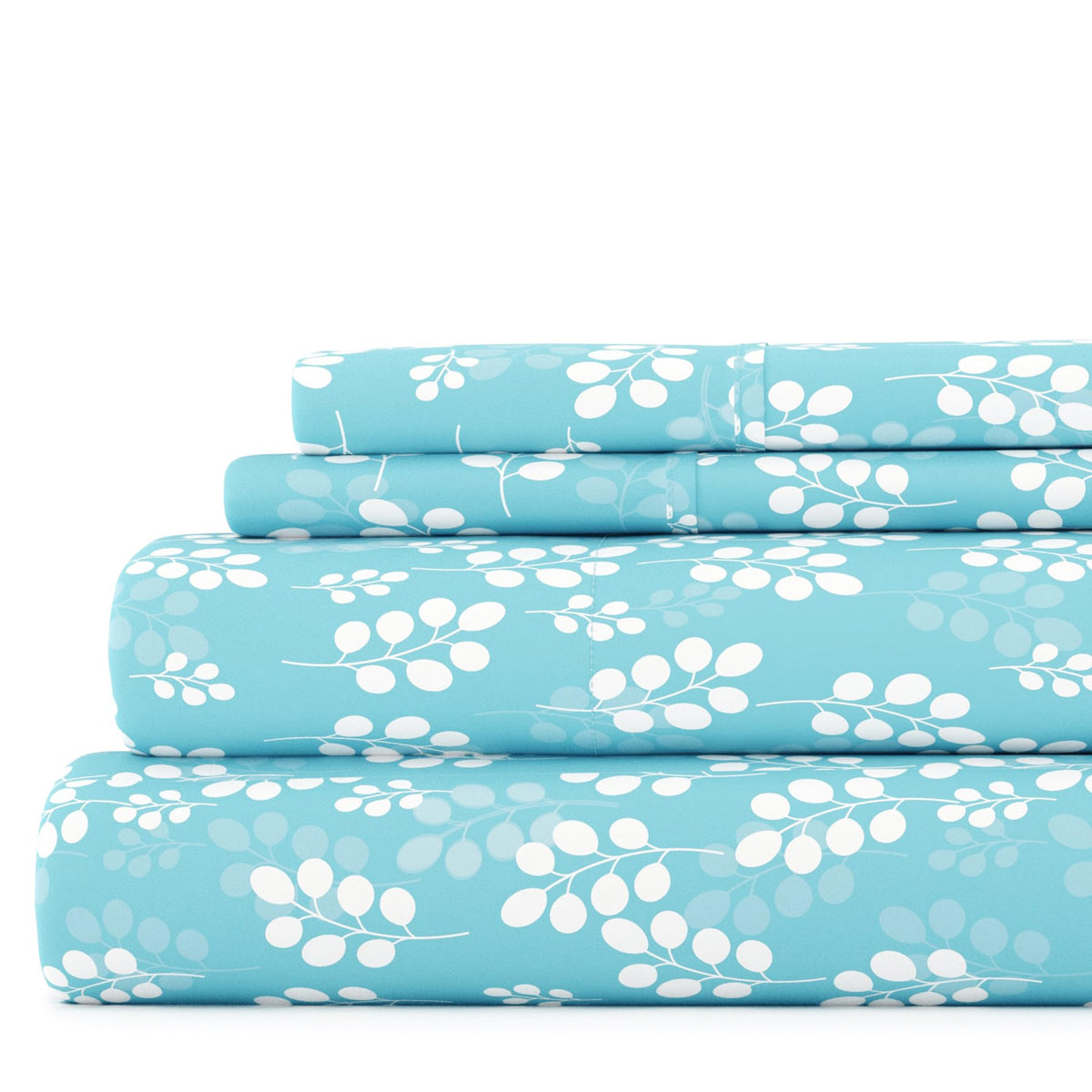 Linen Market 4 Piece Cal King Bedding Sheets Set (Pale Blue Wheatfield) - Sleep Better Than Ever With These Ultra-Soft & Cooling