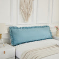 Dusty Blue Body Pillow Cover 20X54Inches Long Pillowcase Ruffled Pillowcases Shabby Chic Ruffled Fringe Decor Body Ruffled Pillo