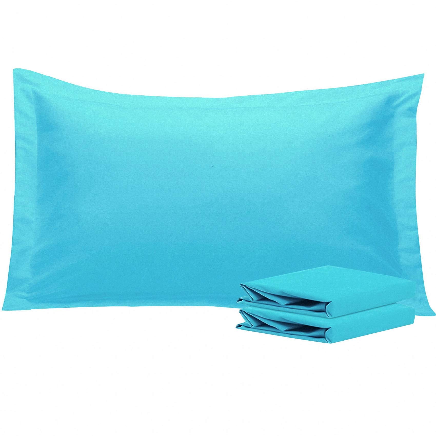 Ntbay 100% Brushed Microfiber King Pillow Shams Set Of 2, Super Soft And Cozy, Wrinkle, Fade, Stain Resistant 20X36 Inches Oxford Pillowcases, Blue