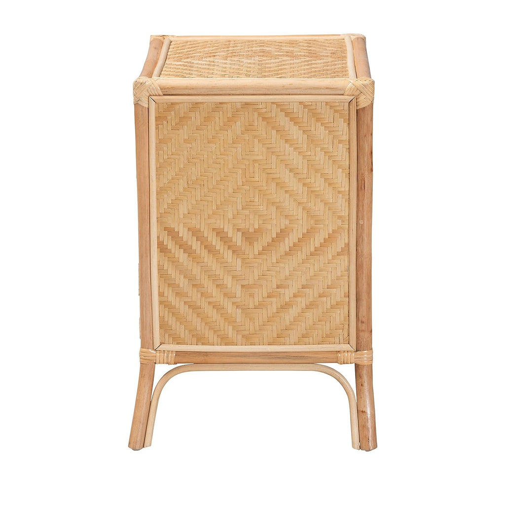 Baxton Studio Danna Modern Bohemian Natural Brown Rattan Nightstand
