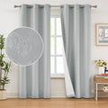 Chevron Full Blackout Window Curtains For Bedroom Grey 84' Energy Saving Noise Reducing Panels With White Backing Jacquard Wove