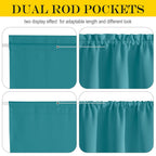 Nicetown Classroom Door Window Covers - Thermal Insulated Rod Pocket Blackout Privacy French Door Panel For Kitchen, Front Door Curtains For Small Window, 30 W X 72 L, Peacock Teal, 1 Panel