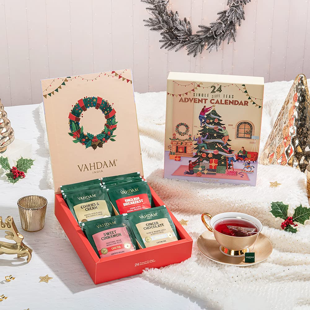 Limited Edition - Advent Calendar 2024 Tea Bags (48G/1.69Oz) 24 Unique Flavors - Luxury Holiday Gift Box | Christmas Advent Cale