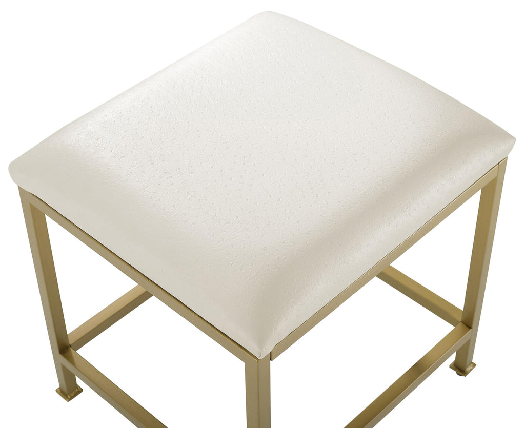 Crosley Furniture Aimee Makeup Vanity Chair with Upholstered Seat, Gold