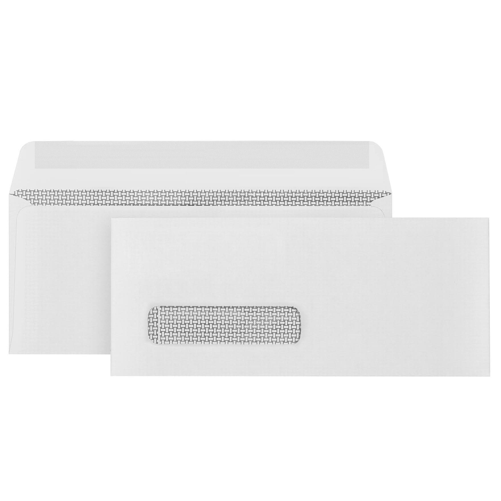 500#9 Single Window Security Envelopes, Thick Gummed Seal, Designed For Secure Mailing Of Payroll Checks, Quickbooks Invoices, R