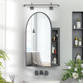 Mepplzian Recessed Medicine Cabinet with Mirror,Arched Medicine Cabinet Mirrors for Bathroom,Brushed Black Medicine Cabinets in 