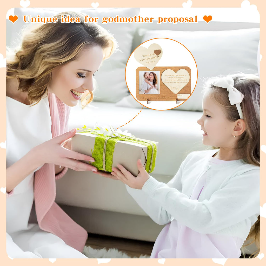 Cjiangpo Godmother Proposal Gift Picture Frame, Will You Be My Godmother Gift From Godchild, Engraved God Mother Announcement Ph