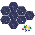 Uoisaiko Felt Hexagon Bulletin Board With 20 Push Pins, Pack Of 8 Notice Boards For Home Office Kitchen, Push Pin Board Felt Wal