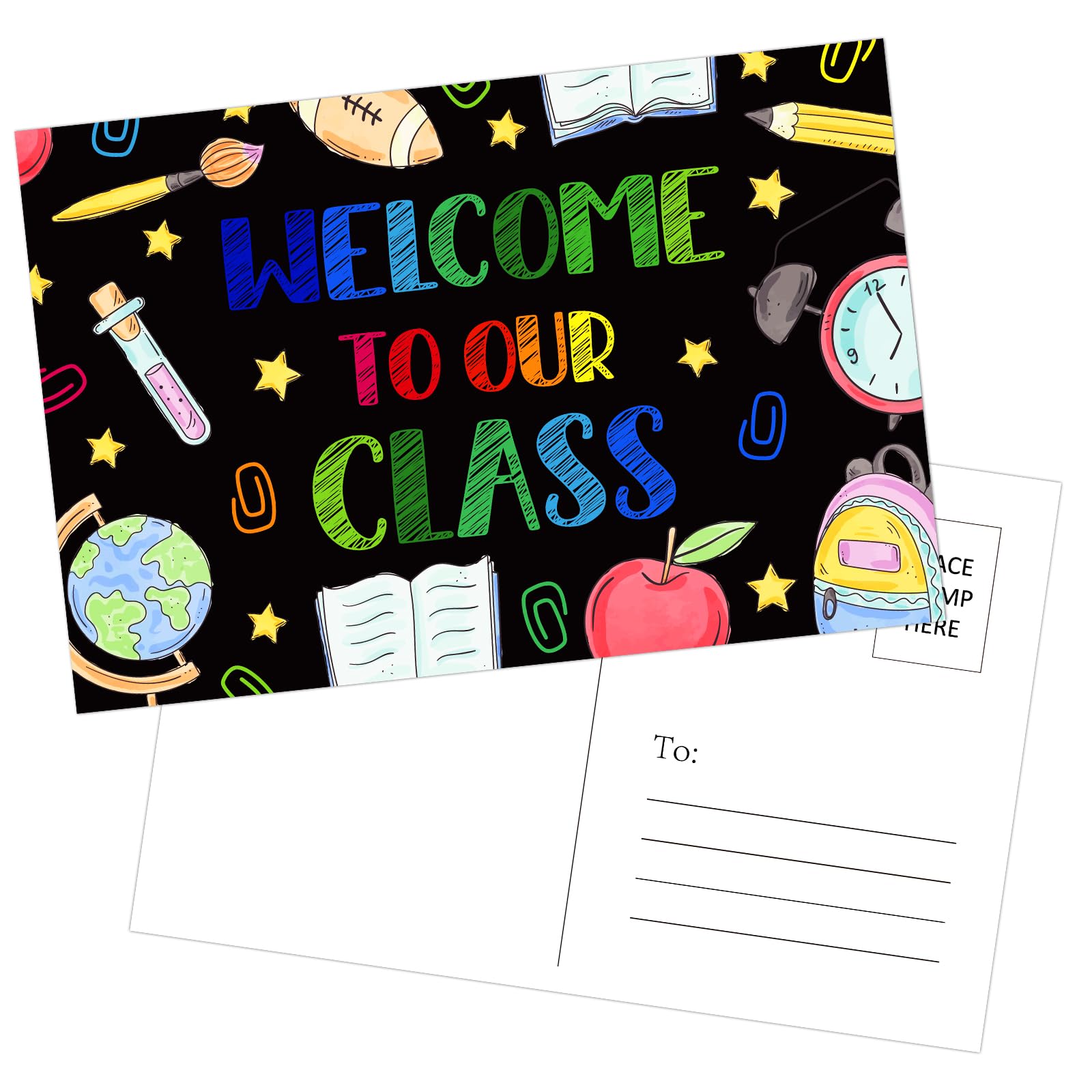 Sicohome 36Pcs Welcome To Our Class Postcards, 4'X6' Chalkboard Themed Blank Postcards For Teachers To Send To Kids For Back T