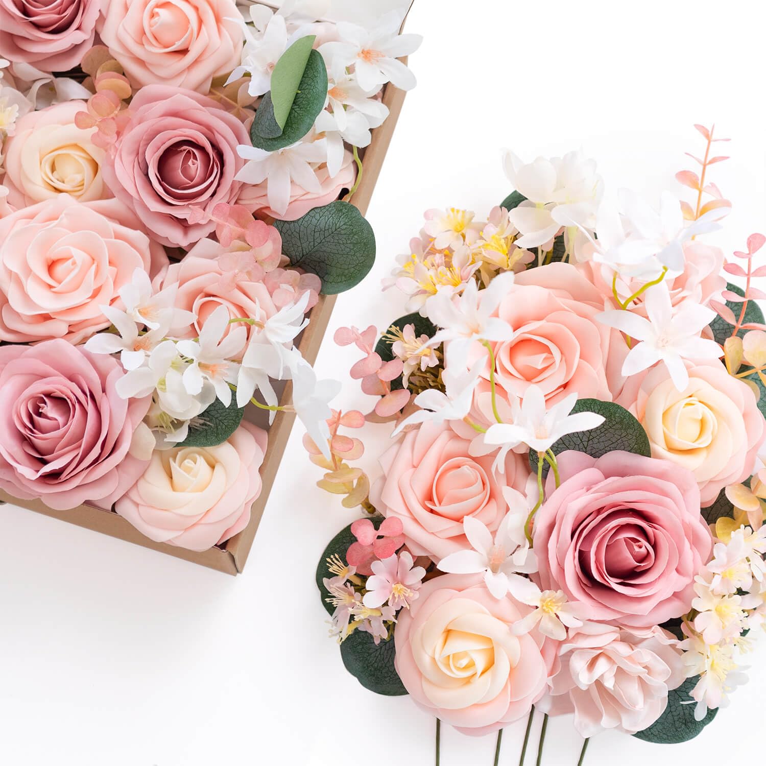 Lings Moment Artificial Flowers Combo for DIY Wedding Bouquets Centerpieces Arrangements Party Baby Shower Home Decorations (Vi
