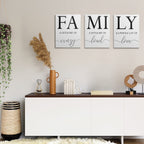 Gubiyu Home Family Wall Decor, Set Of 3 Inspirational Canvas Prints Black And White Framed Canvas Art Paintings Wood Wall Decora