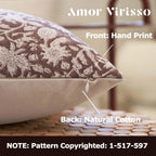 Amor Virisso Throw Pillow Covers 20X20 Floral Pillow Covers Block Print Farmhouse Neutral Pillow Covers Decorative Accent Throw