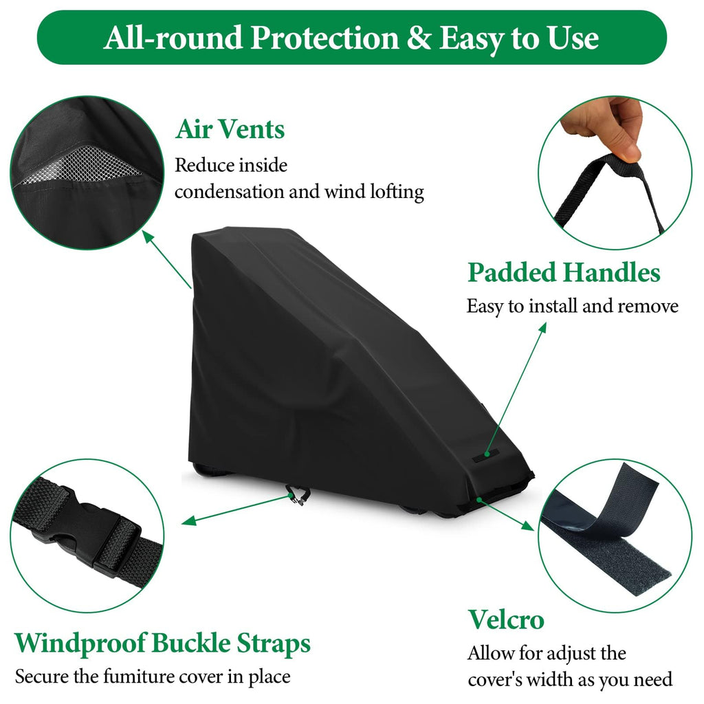 Akefit Zero Gravity Chair Cover Outdoor Folding Lawn Lounge Chair Covers Waterproof All Weather Dustproof Oxford Anti With Storage Bag Black