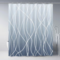 Punkray Ombre Blue Shower Curtain for Bathroom with Hooks,White Shower Curtain Set,Stripe Bath Curtains Decorative Shower Curtai