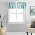 DONREN 2 Panels Room Darkening Aqua Valances for Windows - Rod Pocket Kitchen Window Treatment Valances (52 Wide by 16 Inches Lo