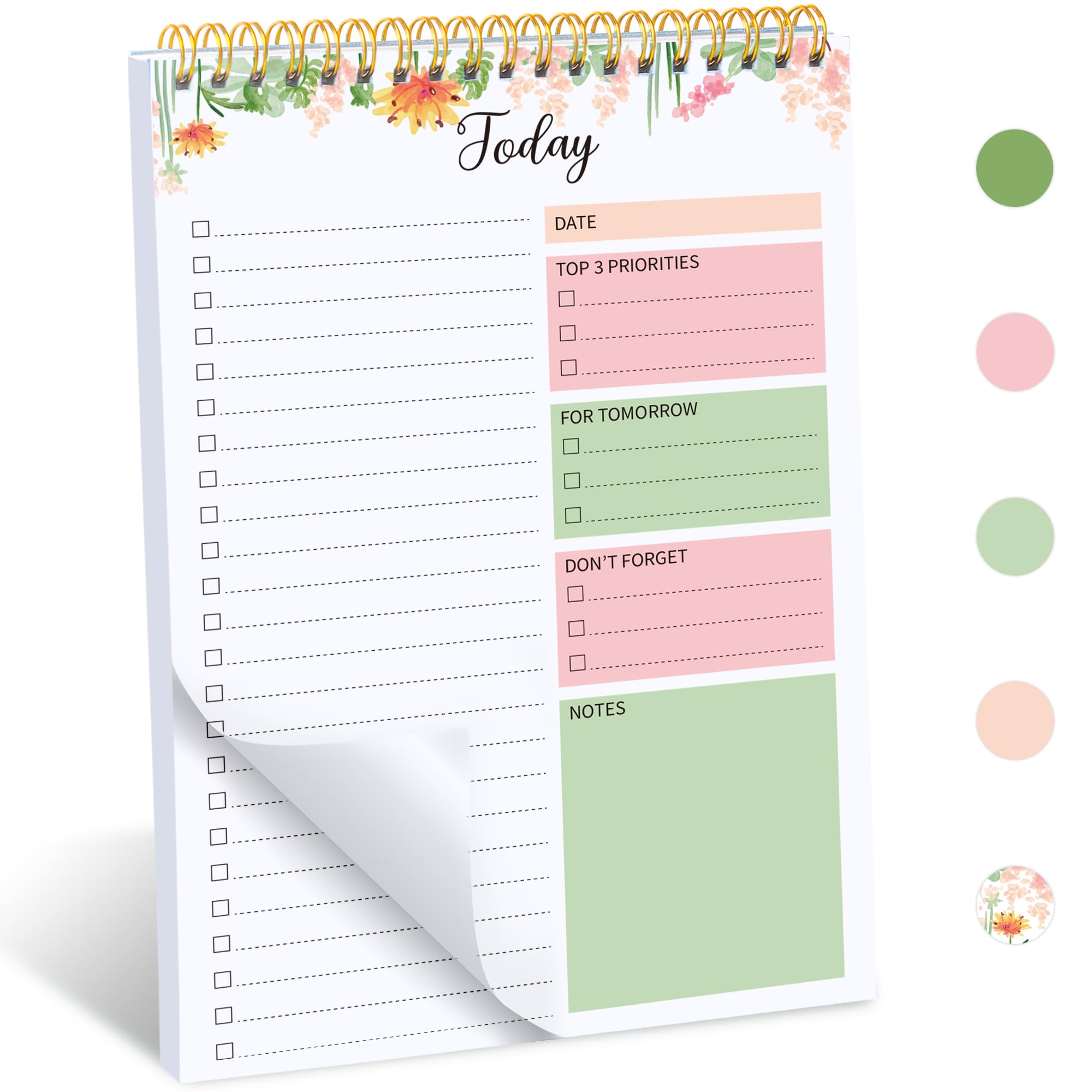 To Do List Notepad - 160 Pages Daily Planner Notepad Double Side Use To Do List Notebook Planner, 6.5' X 9.9' Task Planner Org