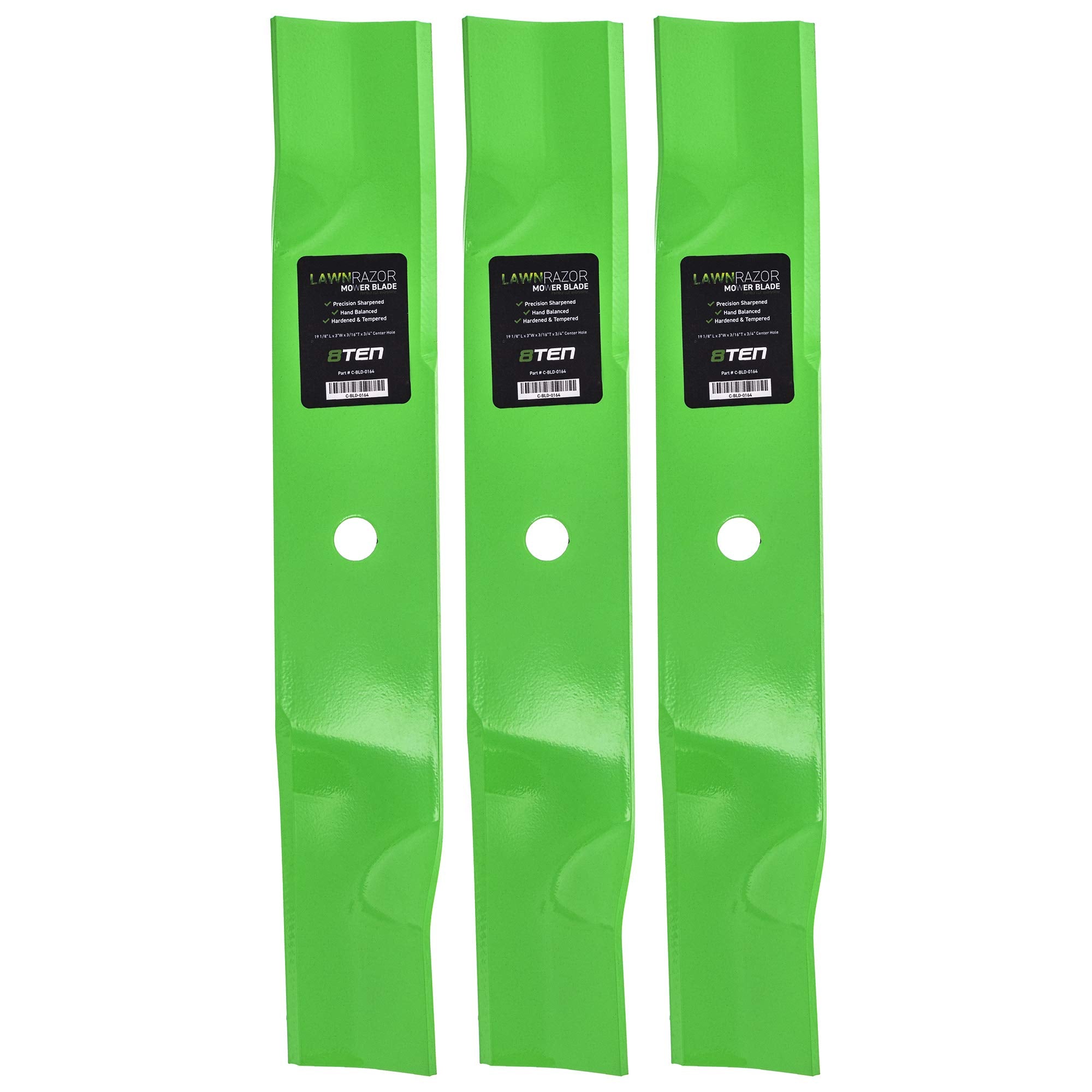 8Ten Lawnrazor Mower Blade Set For Cub Cadet Gtx2154 Z-Force L54 S54 54 Inch Deck 942-04416 02005018 01005337 (High-Lift) 3 Pack