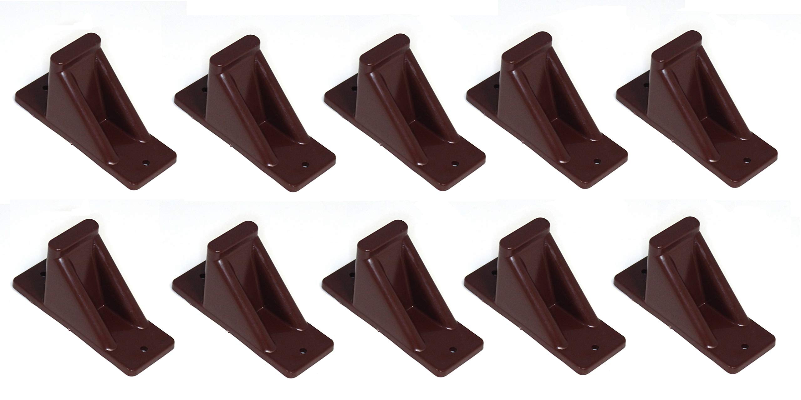 Jsp Manufacturing Brown Plastic Mini Roof Snow Ice Guard - Multi-Quantity Pack | Prevents Sliding Snow Stops Buildup (10)
