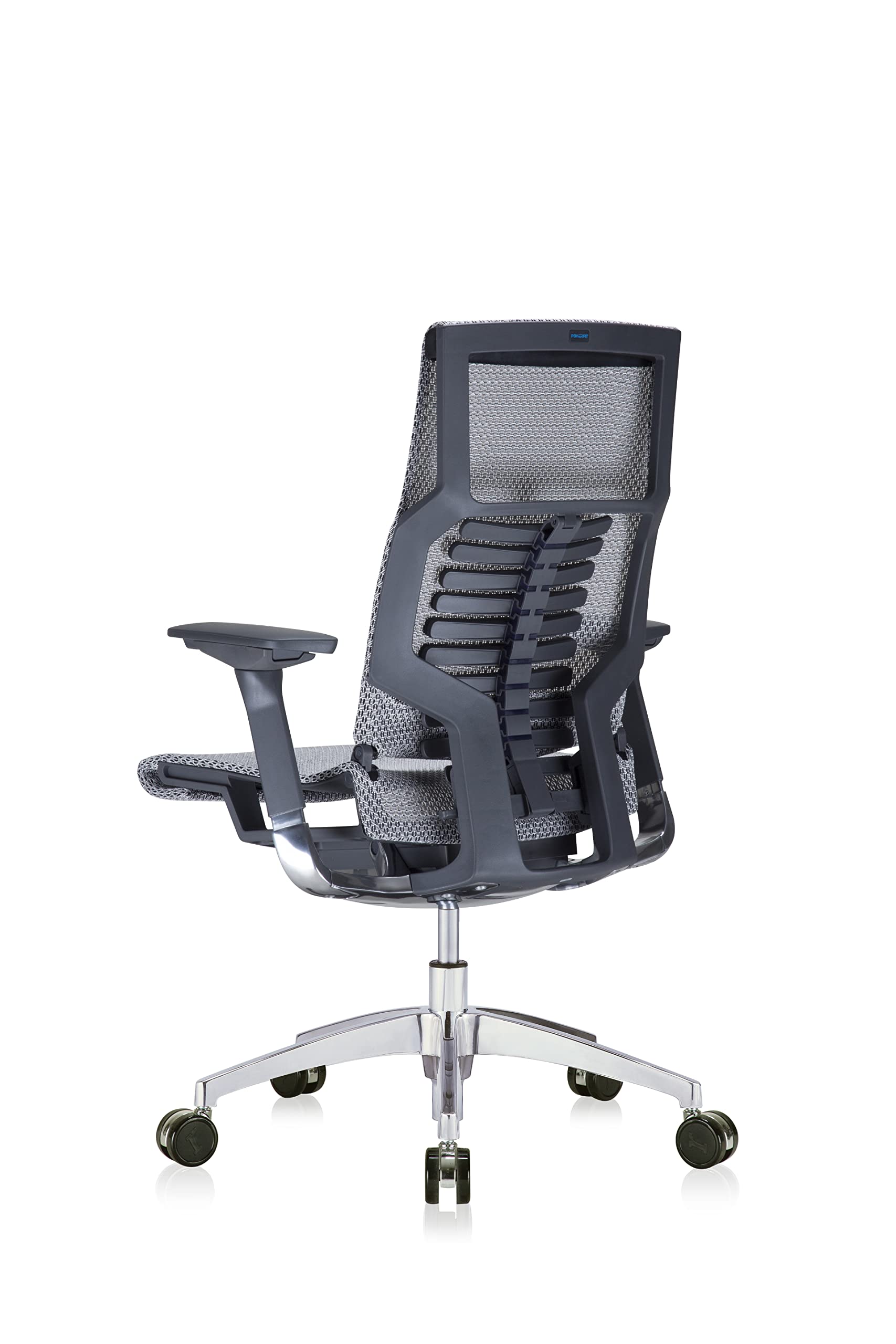 Eurotech Seating Powerfit Charcoal Frame-All Mesh Desk Chair, Black