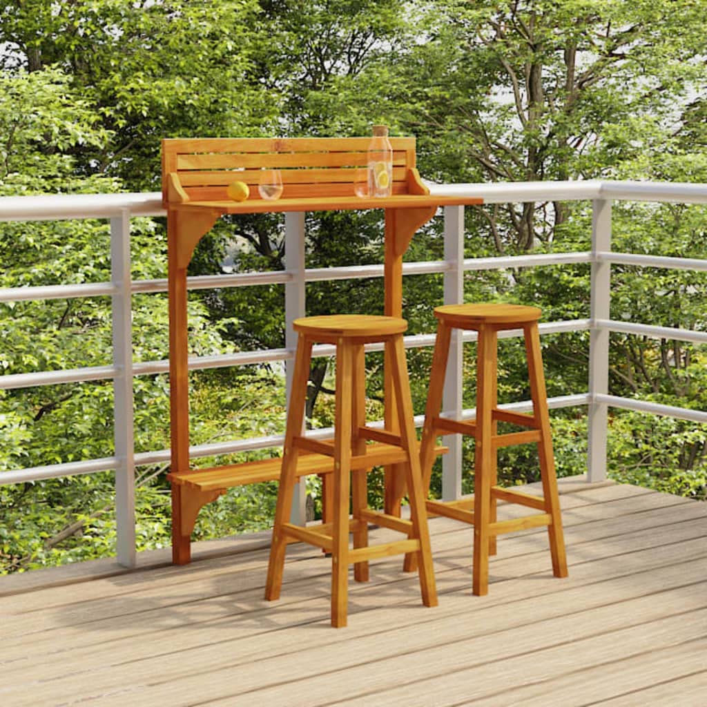 vidaXL 3-Piece Balcony Bar Set - Thumbnail 5