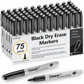 Veesa Fine Tip Dry Erase Markers, 75 Pack Low-Odor Whiteboard Markers For Office, School, Home Use | Non-Toxic Black Markers Eas