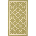 Safavieh Courtyard Collection 2' X 3'7' Green/Beige Cy6918 Trellis Indoor/ Outdoor Waterproof Easy Cleaning Patio Backyard Mudr