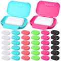 Nuogo 48 Pcs Soap Box Holder Bulk Portable Plastic Travel Soap Dish Leakproof Soap Holder with Lid Plastic Soap Case Colorful So