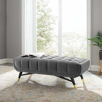 Modway Adept 47.5" Performance Velvet Bench In Gray