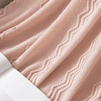 Miulee Light Pink Knitted Throw Blanket For Couch Boho Textured Cozy Woven Blanket With Tassels For Sofa Chair Bed Living Room Acrylic Wave Pattern 50'X60' Valentines Day Decor