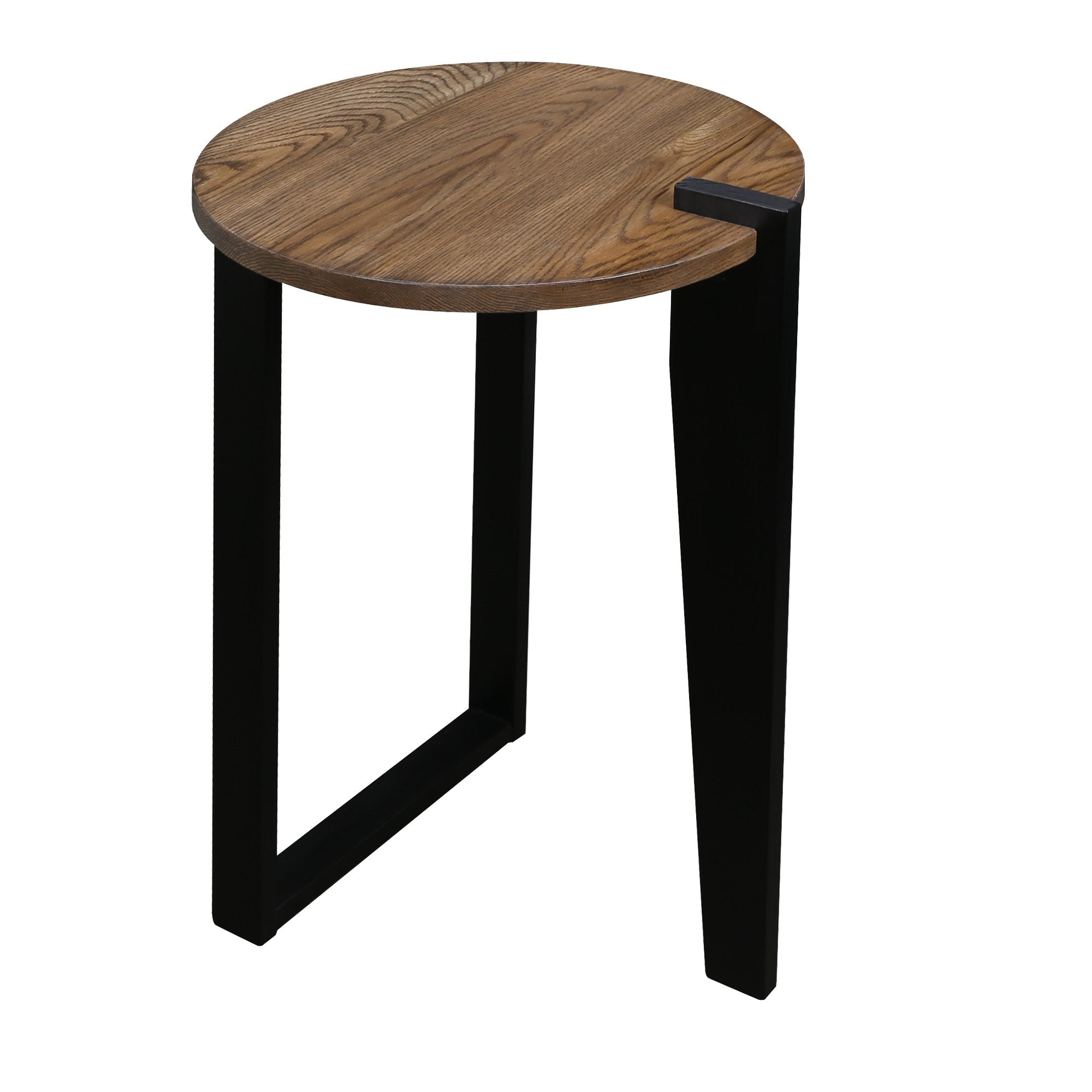 American Trails 16&quot; Sundial Round End Table With Solid American Hardwood, Two-Tone (Forest Gray,Black)