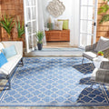 SAFAVIEH Courtyard Collection 8 x 11 Blue/Beige CY6918 Trellis Indoor/ Outdoor Splashproof Easy Scrubbing Patio Backyard Mudro