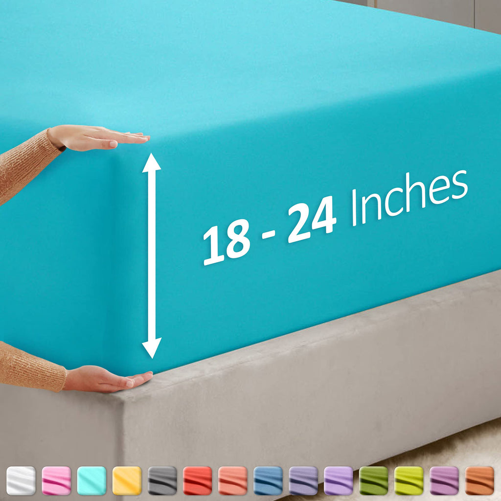 Nestl Extra Deep Pocket Full Fitted Sheet, Lavender Full Size Fitted Sheet Only, 1800 Microfiber Fitted Bed Sheet, Ultra Soft Full Bed Fitted Sheet Fits Up To 24 Inch Mattress