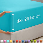 Nestl Extra Deep Pocket Full Fitted Sheet, Lavender Full Size Fitted Sheet Only, 1800 Microfiber Fitted Bed Sheet, Ultra Soft Full Bed Fitted Sheet Fits Up To 24 Inch Mattress