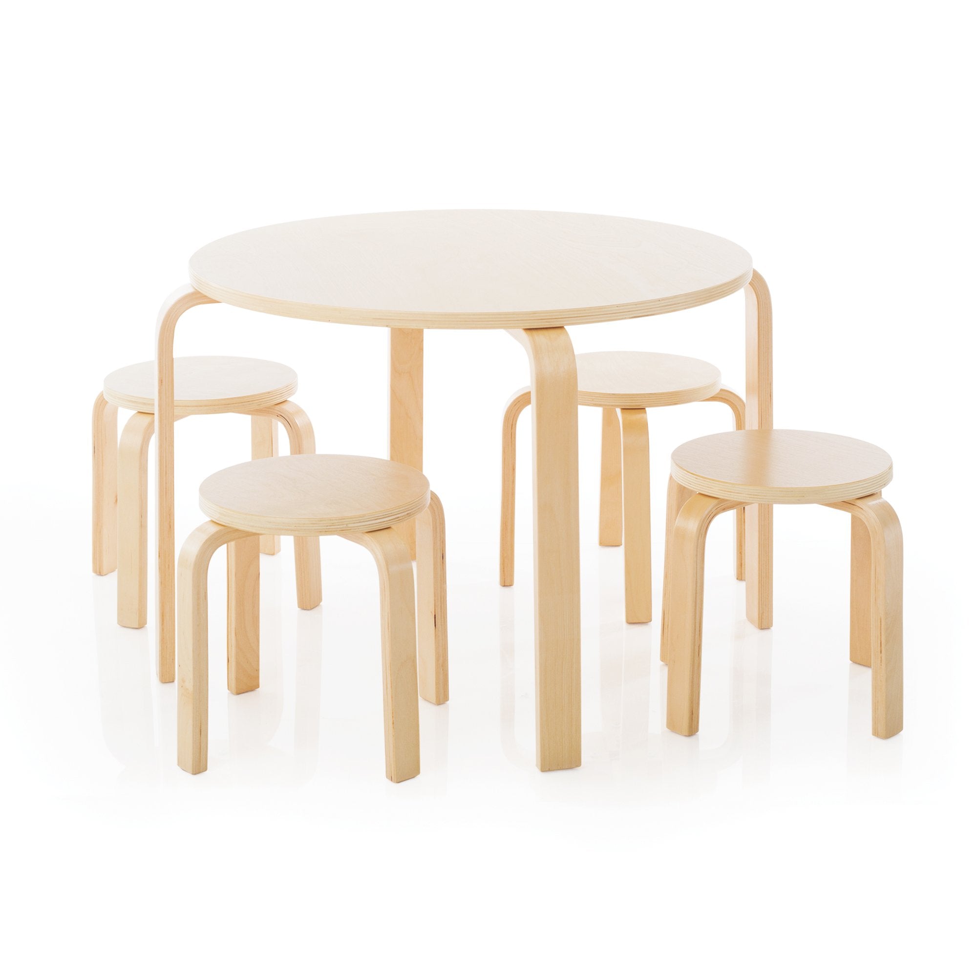 Guidecraft Change Table Guidecraft Nordic Table and Chairs Set for Kids: Natural - 4 Stacking ...