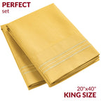 Mellanni King Size Pillow Cases 2 Pack - Pillow Covers - Pillow Protector - Hotel Luxury Bedding Sheets & Cooling Pillowcases - Wrinkle, Fade, Stain Resistant (Set Of 2 King Size, Yellow)