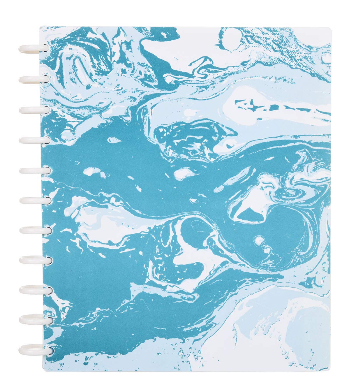 Talia Discbound Notebooks, Planner, Customizable, (Teal Marble Flow, Letter (8.5In X 11In))