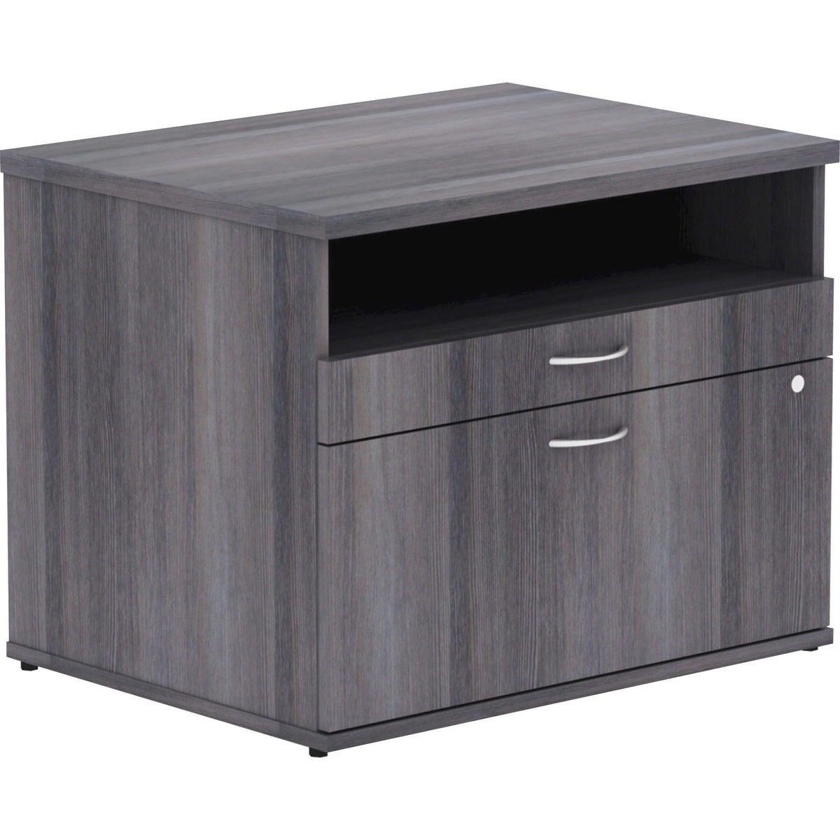 Lorell LLR16213 Relevance Series Charcoal Laminate Office Furniture Credenza - 2-Drawer