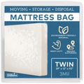 Mattress Storage Bag - Twin Size Thick Plastic Moving Cover, Transport, Disposal And Protector - 3 Mil Heavy Duty Reusable Clear