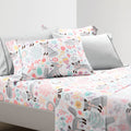 Lush Decor Pixie Fox Soft Sheet Set, 4 Piece Set, Full, Gray & Pink - Full Bed Sheets - Toddler Bedding Set For Girls - Full She