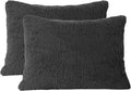 Reafort Ultra Soft Sherpa Pillowcases Pillow Covers Standard Size 20'X26' Pack Of 2 With Zipper Closure (Charcoal Grey, 20   X