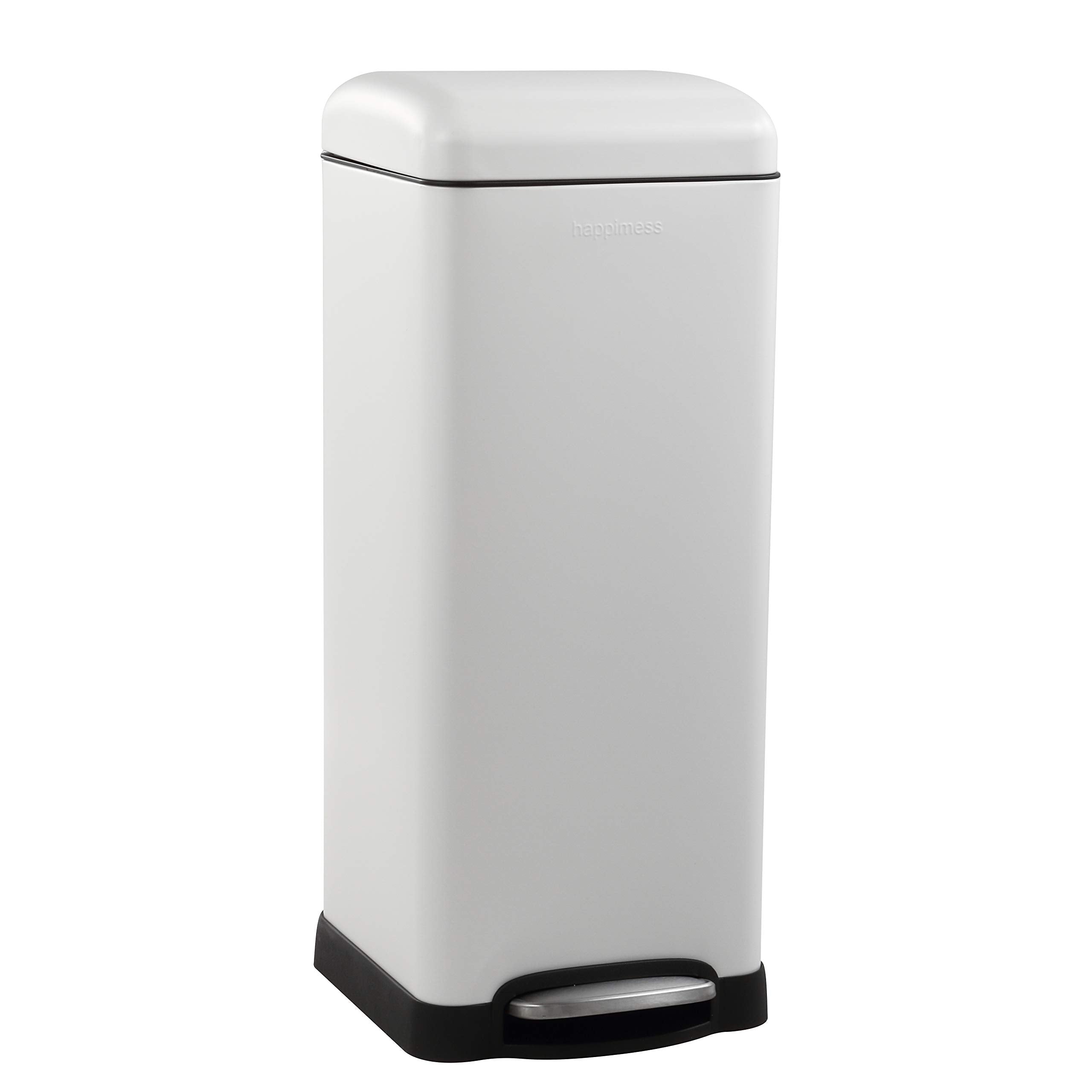 happimess HPM1007A Betty Retro 8-Gallon Step-Open Trash Can with Soft-Close Lid, Fingerprint Resistant, Modern, Minimalistic for